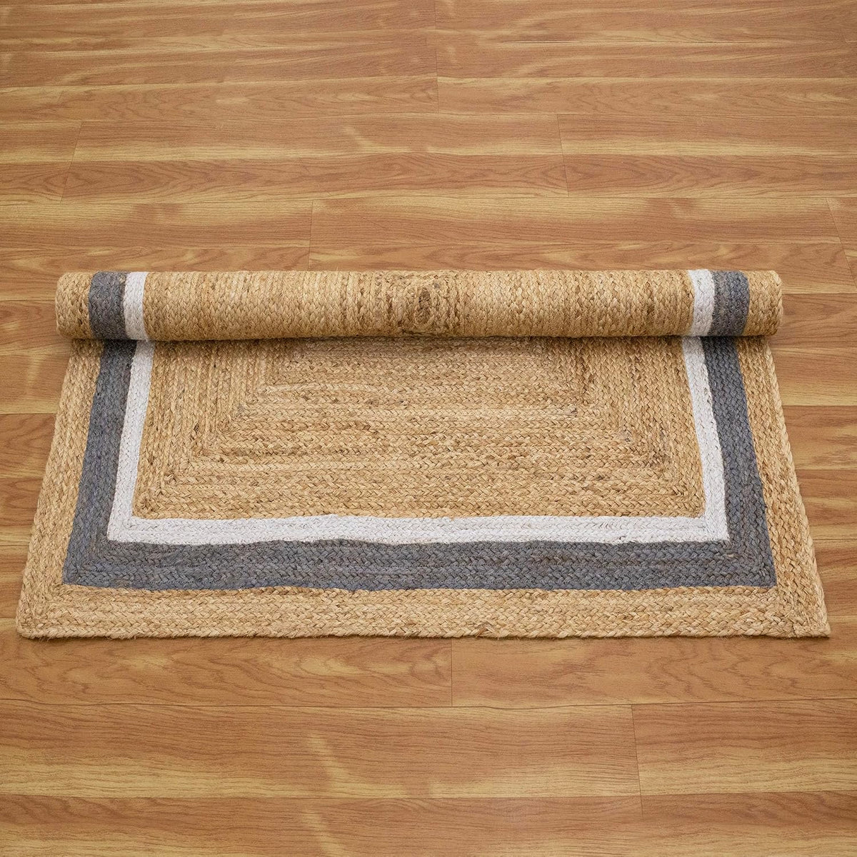 Premium Quality Jute Rug 2x3 Kilim Area Rug Hand Braided Jute Geometric Pattern Beige Hand Woven Boho Flatweave Carpet Indoor Outdoor Rugs for Kitchen Garden Yoga Mat - Colors A