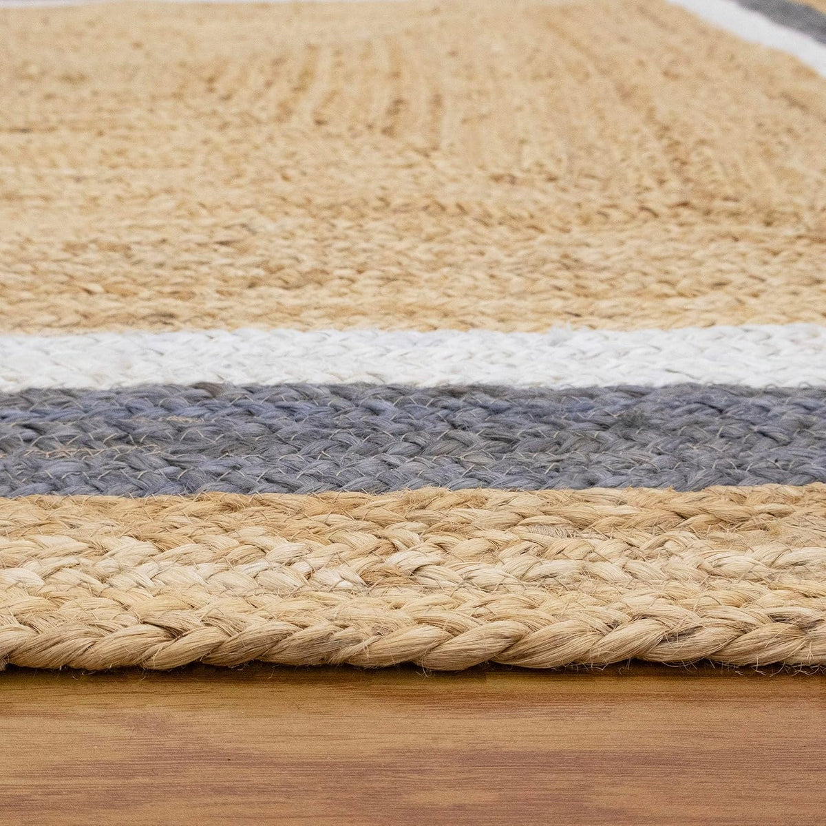 Premium Quality Jute Rug 2x3 Kilim Area Rug Hand Braided Jute Geometric Pattern Beige Hand Woven Boho Flatweave Carpet Indoor Outdoor Rugs for Kitchen Garden Yoga Mat - Colors A