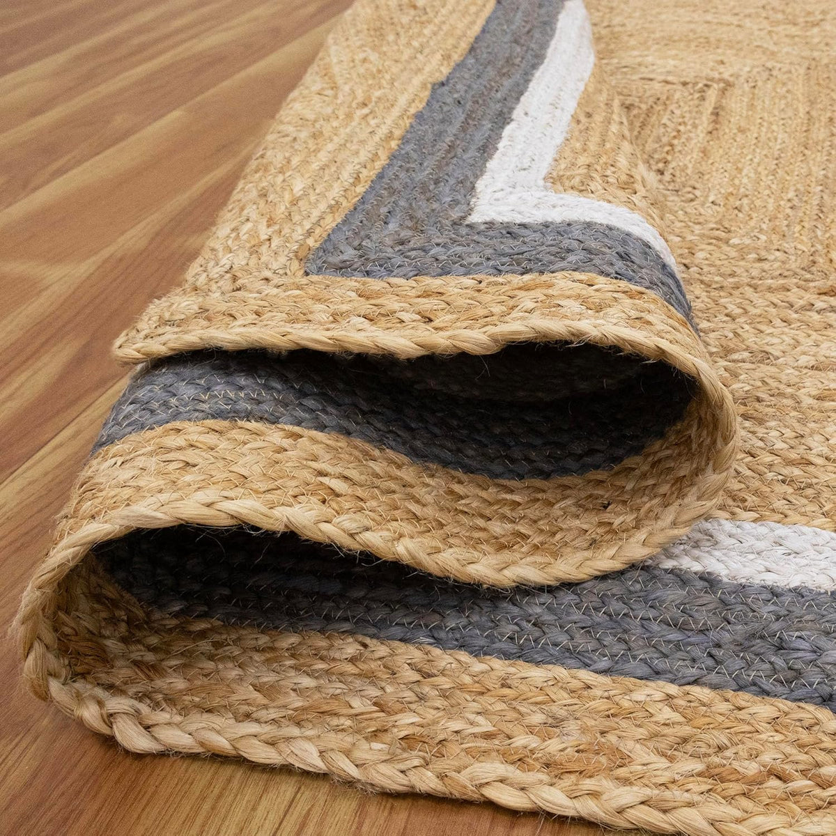 Premium Quality Jute Rug 2x3 Kilim Area Rug Hand Braided Jute Geometric Pattern Beige Hand Woven Boho Flatweave Carpet Indoor Outdoor Rugs for Kitchen Garden Yoga Mat - Colors A