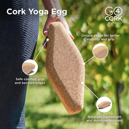 Cork Yoga Block | Non-Toxic, Alternative To Foam Yoga Blocks | Odorless, Soft, Non-Slip, Workout & Exercise | Yogi Gift Accessories | Men & Women | Eco Friendly, Sustainable