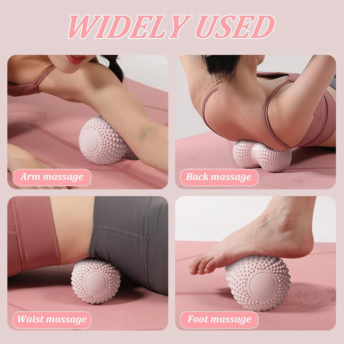 Peanut Massage Ball, Firm Textured Back Roller for Trigger Points