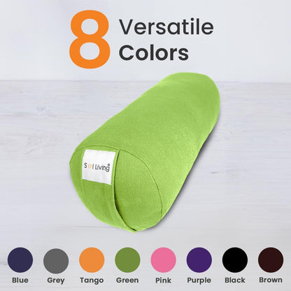 Cylindrical Yoga Bolster Meditation Pillow, Extra Firm Cotton