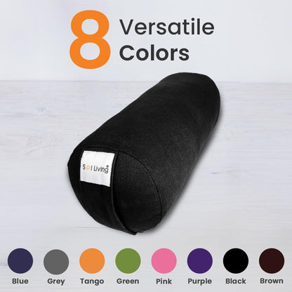 Cylindrical Yoga Bolster Meditation Pillow, Extra Firm Cotton