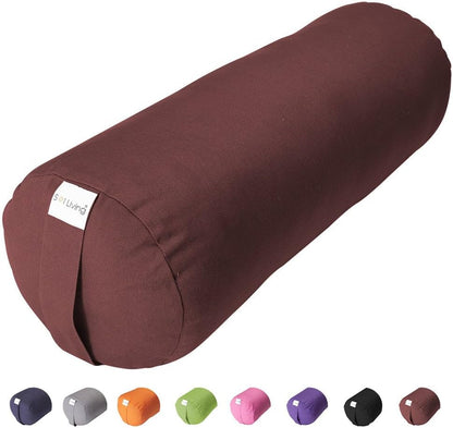 Cylindrical Yoga Bolster Meditation Pillow, Extra Firm Cotton