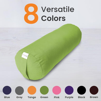 Cylindrical Yoga Bolster Meditation Pillow, Extra Firm Cotton