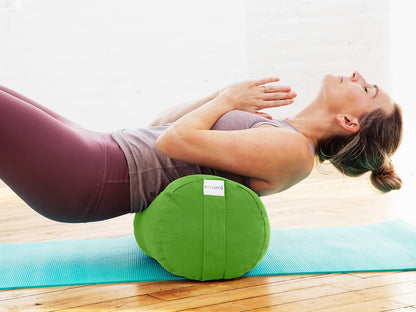 Cylindrical Yoga Bolster Meditation Pillow, Extra Firm Cotton