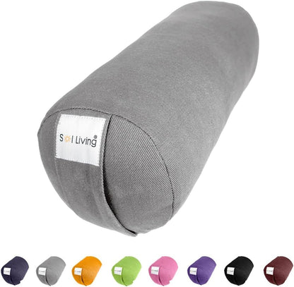 Cylindrical Yoga Bolster Meditation Pillow, Extra Firm Cotton