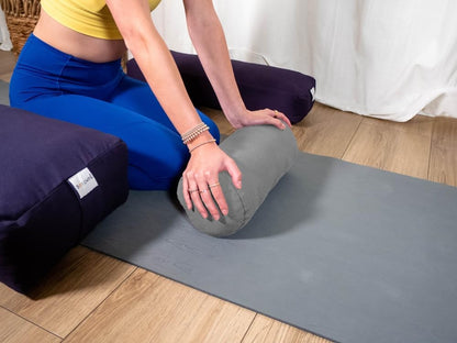 Cylindrical Yoga Bolster Meditation Pillow, Extra Firm Cotton