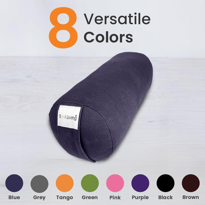 Cylindrical Yoga Bolster Meditation Pillow, Extra Firm Cotton