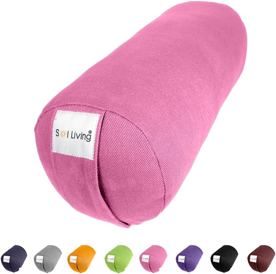 Cylindrical Yoga Bolster Meditation Pillow, Extra Firm Cotton