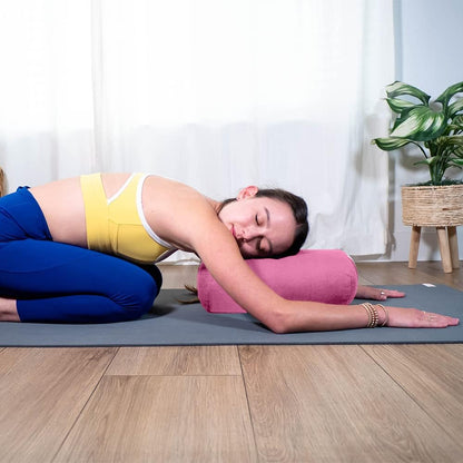 Cylindrical Yoga Bolster Meditation Pillow, Extra Firm Cotton