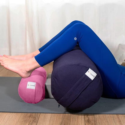 Cylindrical Yoga Bolster Meditation Pillow, Extra Firm Cotton