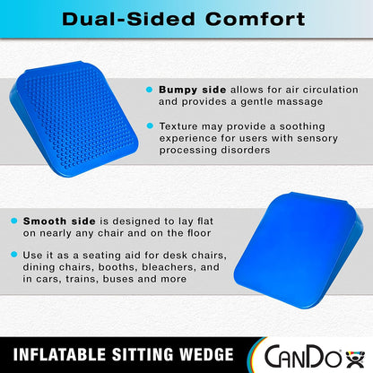 Sitting Wedge Active Seat Wobble Cushion for Posture, Back Pain, Stress Relief, Restlessness, and Anxiety - Adult Size, 14" x 14"