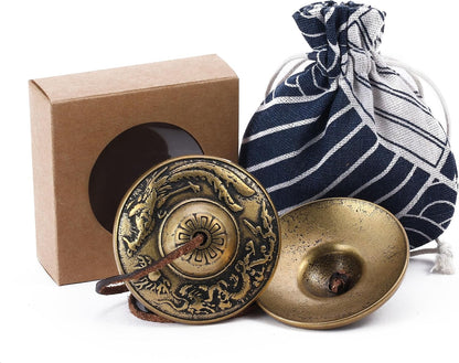 Tibetan Tingsha Cymbals Meditation Chime Bells (8 Lucky Symbols)