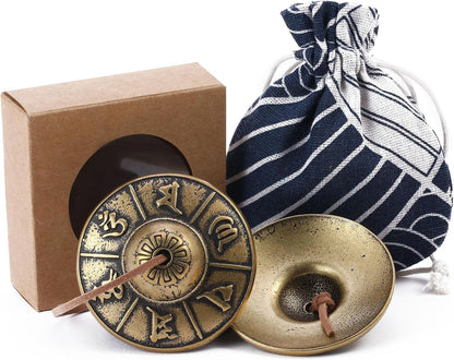 Tibetan Tingsha Cymbals Meditation Chime Bells (8 Lucky Symbols)