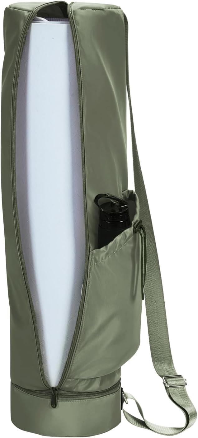 Yoga Mat Carrier Bag for Women, Full-Zip Pilates Bag with Pockets