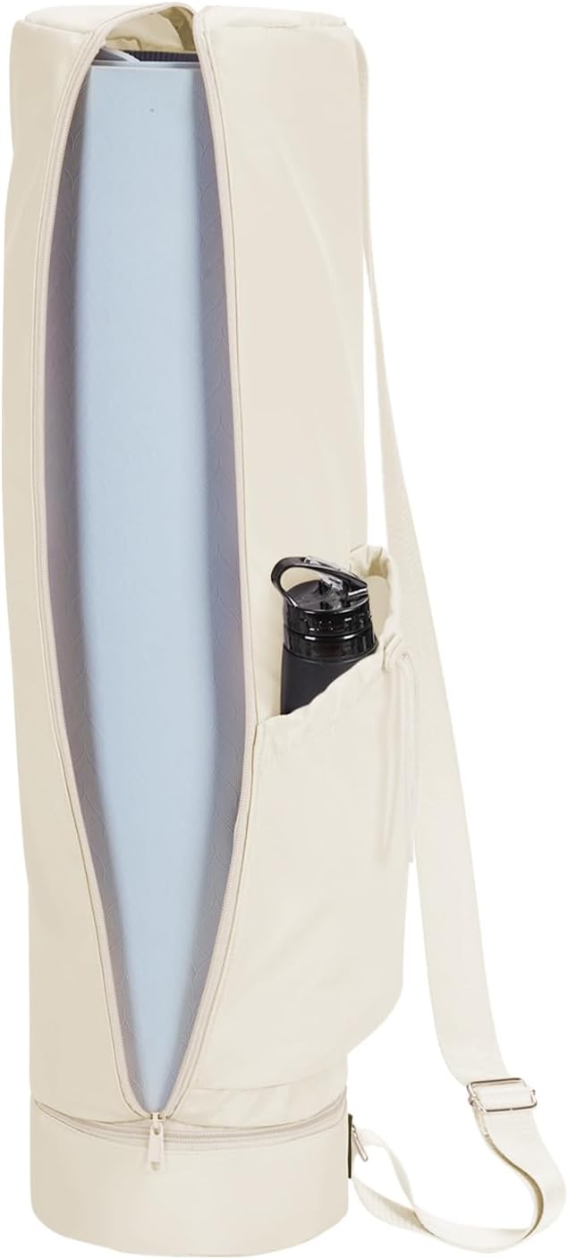 Yoga Mat Carrier Bag for Women, Full-Zip Pilates Bag with Pockets
