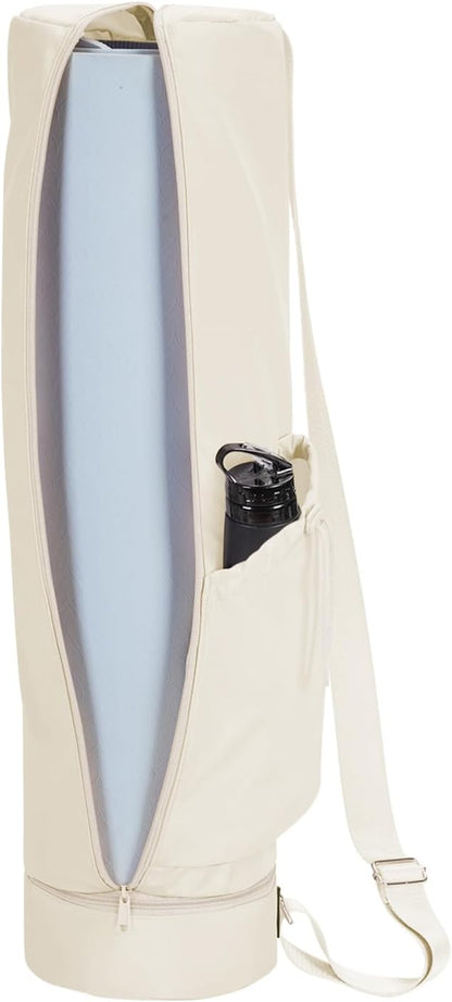 Yoga Mat Carrier Bag for Women, Full-Zip Pilates Bag with Pockets