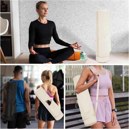 Yoga Mat Carrier Bag for Women, Full-Zip Pilates Bag with Pockets