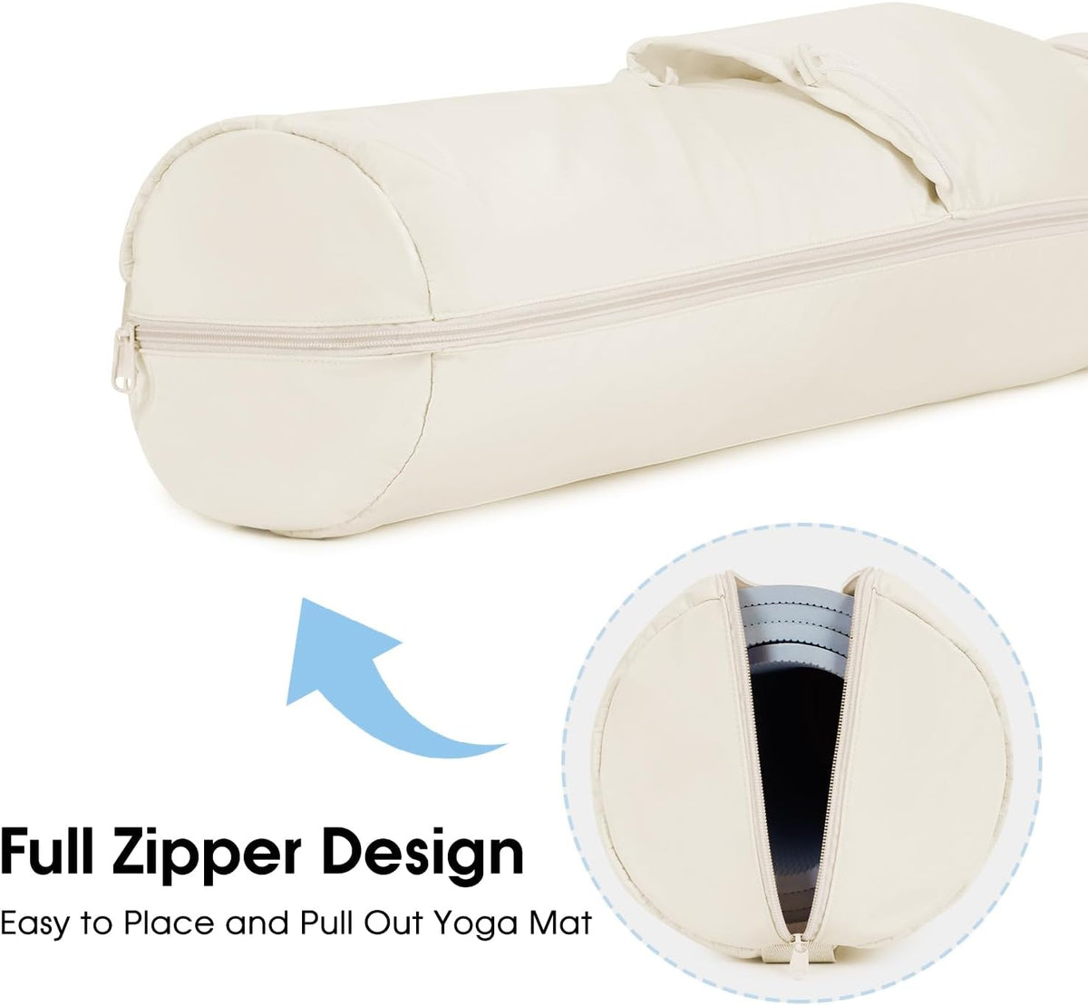 Yoga Mat Carrier Bag for Women, Full-Zip Pilates Bag with Pockets