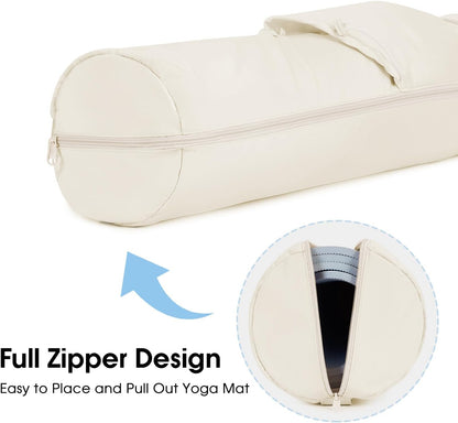 Yoga Mat Carrier Bag for Women, Full-Zip Pilates Bag with Pockets