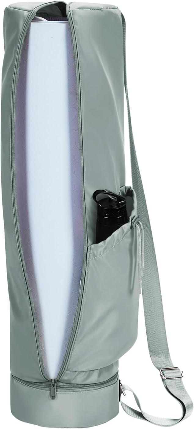 Yoga Mat Carrier Bag for Women, Full-Zip Pilates Bag with Pockets