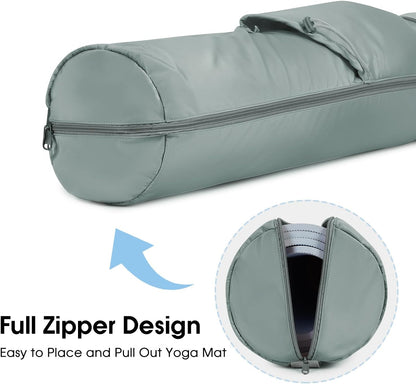 Yoga Mat Carrier Bag for Women, Full-Zip Pilates Bag with Pockets