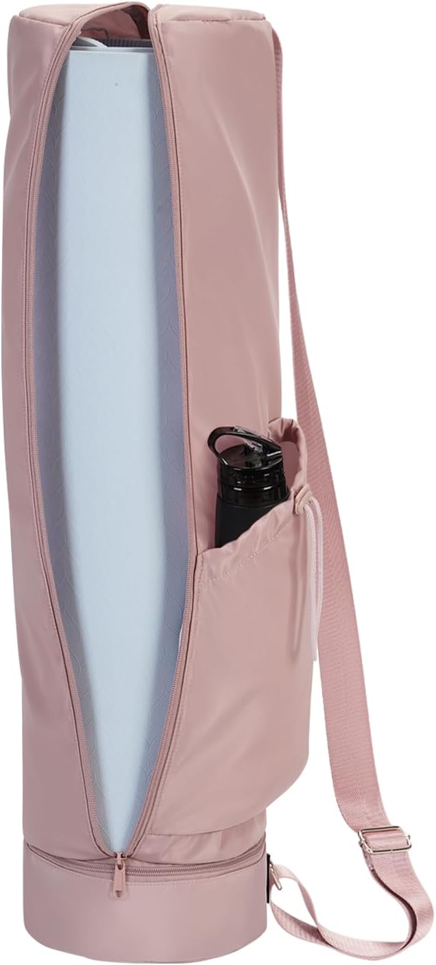 Yoga Mat Carrier Bag for Women, Full-Zip Pilates Bag with Pockets