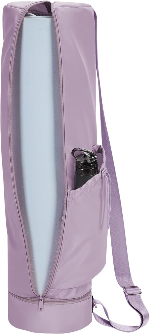 Yoga Mat Carrier Bag for Women, Full-Zip Pilates Bag with Pockets