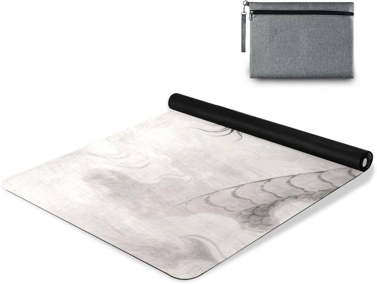 Grey Dragon hot yoga mat for men printed, non slip, non slip yoga towel with bag tapete para ejercicio 71x26 inches